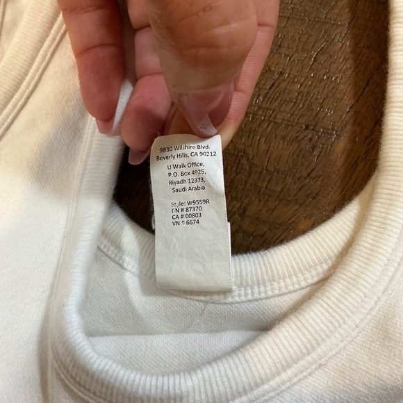 Alo Yoga Ribbed Scoop Neck Bra Top White Women’s Medium - Picture 7 of 7